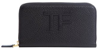 Tom Ford black signature embossed leather continental wallet