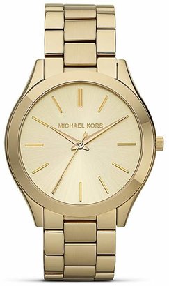 Michael Kors Slim Gold-Tone Bracelet Watch, 42mm