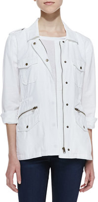 Velvet by Graham & Spencer Long-Sleeve Army Jacket, White