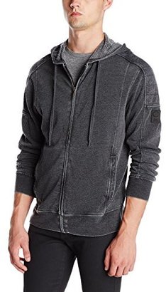 DKNY Men's Long Sleeve Burnout Fleece Full Zip Hoodie