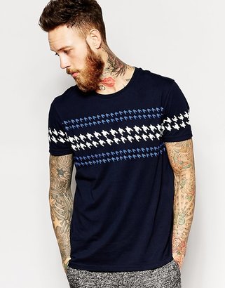 ASOS T-Shirt With Stripe Dogtooth Print