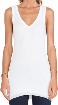 James Perse Cashmere Rib Double Layer Tank