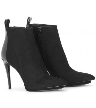 Balenciaga SUEDE ANKLE BOOTS WITH CONTRAST COUNTER