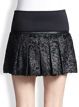 Ohne Titel Waxed Faux-Fur Mini Skirt