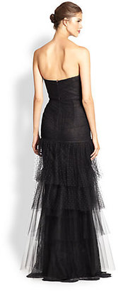 Marchesa Notte Beaded Lace & Tulle Gown