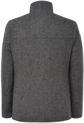 Austin Reed Grey Twill Wool Coat