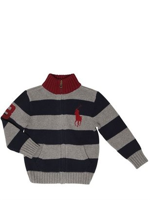 Ralph Lauren Childrenswear - Striped Zip Up Heavy Cotton Sweater