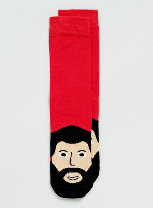 Topman Bearded Man Character Socks