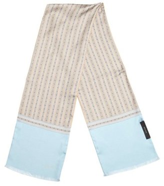 Gucci sky blue and beige multi-pattern horsebit print scarf