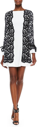 Alexis Varna Lace-Overlay Crepe Dress