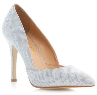 Head Over Heels by Dune Silver pointed toe high heeled court shoe