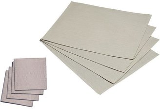 Indoor/Outdoor Placemats And Coasters Set - Cream