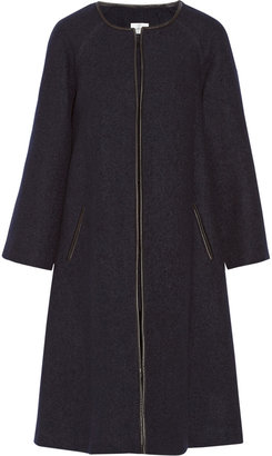 Etoile Isabel Marant Camber leather-trimmed wool-blend coat