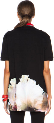 Givenchy Orchid Bottom Print Cotton Polo in Black