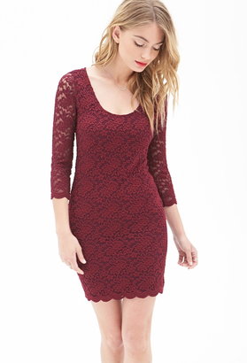 Forever 21 Contemporary Embroidered Lace Sheath Dress