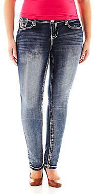 JCPenney Ariya 5-Pocket Embroidered Skinny Jeans - Plus