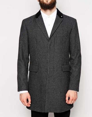 Peter Werth Houndstooth Wool Overcoat