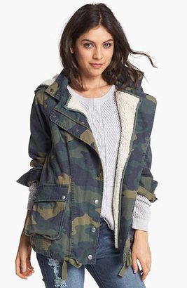 Rubbish Faux Shearling Lined Slouchy Jacket (Juniors)