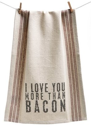 PRIMITIVES BY KATHY 'I Love You More than Bacon' Tea Towel