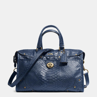 Coach Rhyder Satchel In Python Embossed Leather