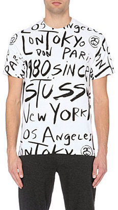 Stussy Scribble cotton-jersey t-shirt