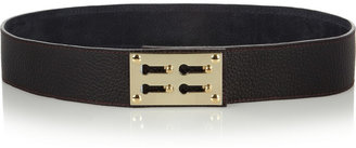 Sophie Hulme Textured-leather and gold-plated belt