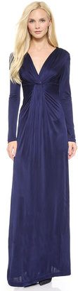 Diane von Furstenberg Long Sleeve V Neck Gown
