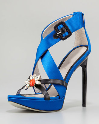 Jason Wu Marisa Jeweled Platform Sandal, Blue