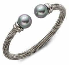 Majorica 12MM Grey Round Pearl Tipped Bracelet