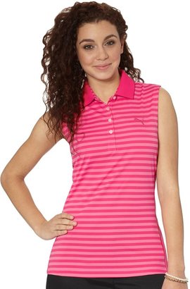 Puma Stripe Sleeveless Golf Polo Shirt