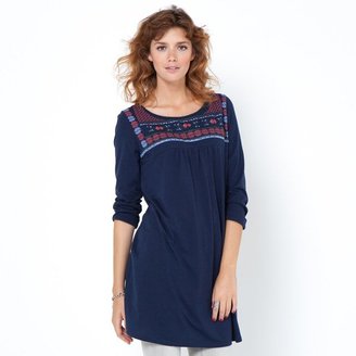 LES PETITS PRIX Printed Tunic T-shirt With Elbow-Length Sleeves