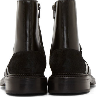 Yang Li Black Leather Loafer Boots