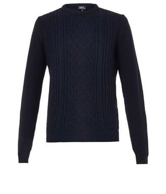 A.P.C. Cable-knit crew-neck sweater