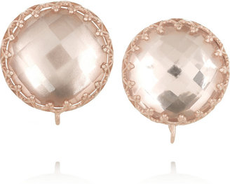 Tibi Larkspur & Hawk Olivia Large rose gold-dipped topaz earrings