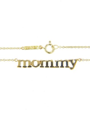 Jennifer Meyer Mommy Necklace - Yellow Gold