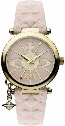 Vivienne Westwood Women's Pink Vv006Pkpk Gold-Toned Leather Watch