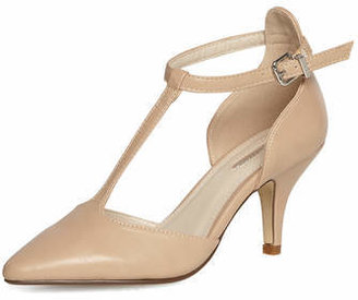 Dorothy Perkins Nude T-bar pointed court shoes