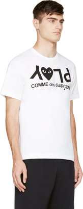 Comme Des Garcons Play 31436 Comme des Garçons Play White & Black Logo T-Shirt