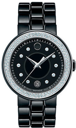 Movado Ladies Cerena Black Plated and Diamond Watch