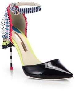 Webster Sophia Xavier Leather Mixed-Media d'Orsay Pumps