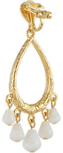 Lauren Ralph Lauren Dazzling Jewels Textured Teardrop Gypsy Hoop With Multi Bead Drops Clip Earring