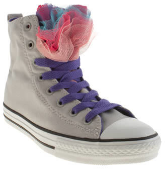 Converse light grey all star party hi girls youth