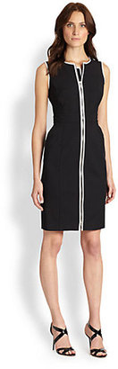 Lafayette 148 New York Addison Zip-Front Piped Dress