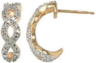 Kohl's 18k Gold-Over-Silver and Sterling Silver Diamond Accent Infinity J-Hoop Earrings