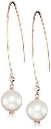 Ivanka Trump Soho Bead" Drop Wire White Pearl and Diamond Earrings