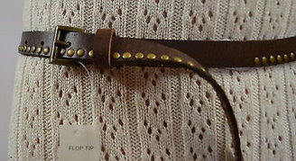 Steve Madden Studded Leather Belt, Flop Tip Style, MSRP $32.00