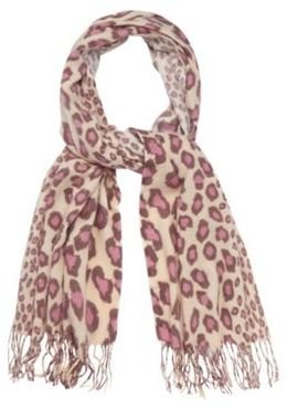 Red Herring Pink brushed leopard print scarf