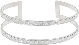 Yours Clothing Silver Glitter Cut Out Cuff Bracelet