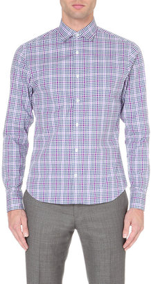 Z Zegna 2264 Z Zegna Checked Tapered-Fit Cotton Shirt - for Men, palevioletred