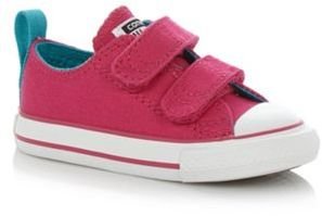 Converse Girl's bright pink 'All Star' rip tape trainers